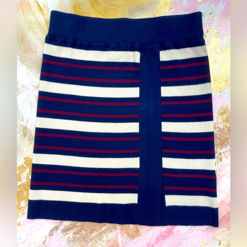 Bebe striped ribbed knit skirt L
